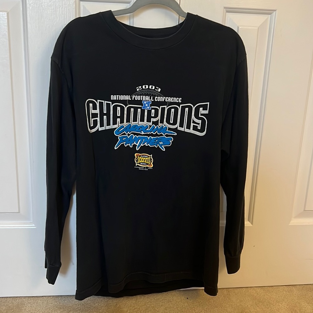 VINTAGE 2003 NFL Carolina Panthers Long Sleeve Black T-shirt